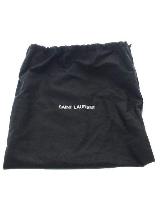 Saint Laurent Paris Cassandra Logo Motif Leather Gold Belt Black